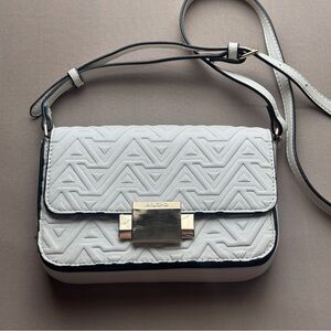 White Aldo Clutch / Crossbody with Long Strap